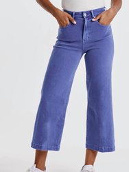 Audrey Cropped Wide Leg Jeans In Galactic Cobalt - Galactic Cobalt