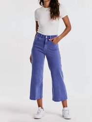 Audrey Cropped Wide Leg Jeans In Galactic Cobalt