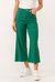 Audrey Galapegos Linen Cropped Jeans In Green