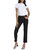 Blaire High Rise Ankle Slim Straight Jeans In Black - Black