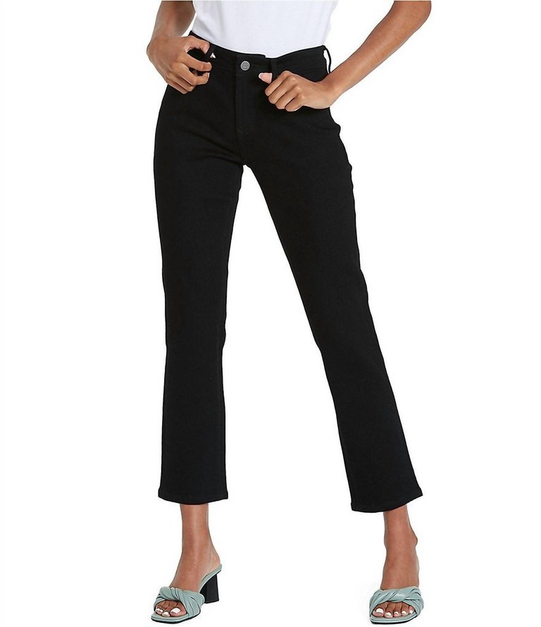 Blaire High Rise Ankle Slim Straight Jeans In Black