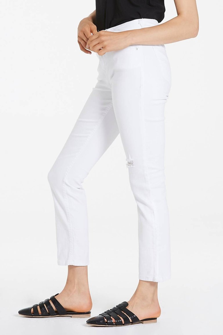 Blaire High Rise Slim Straight Jean In White