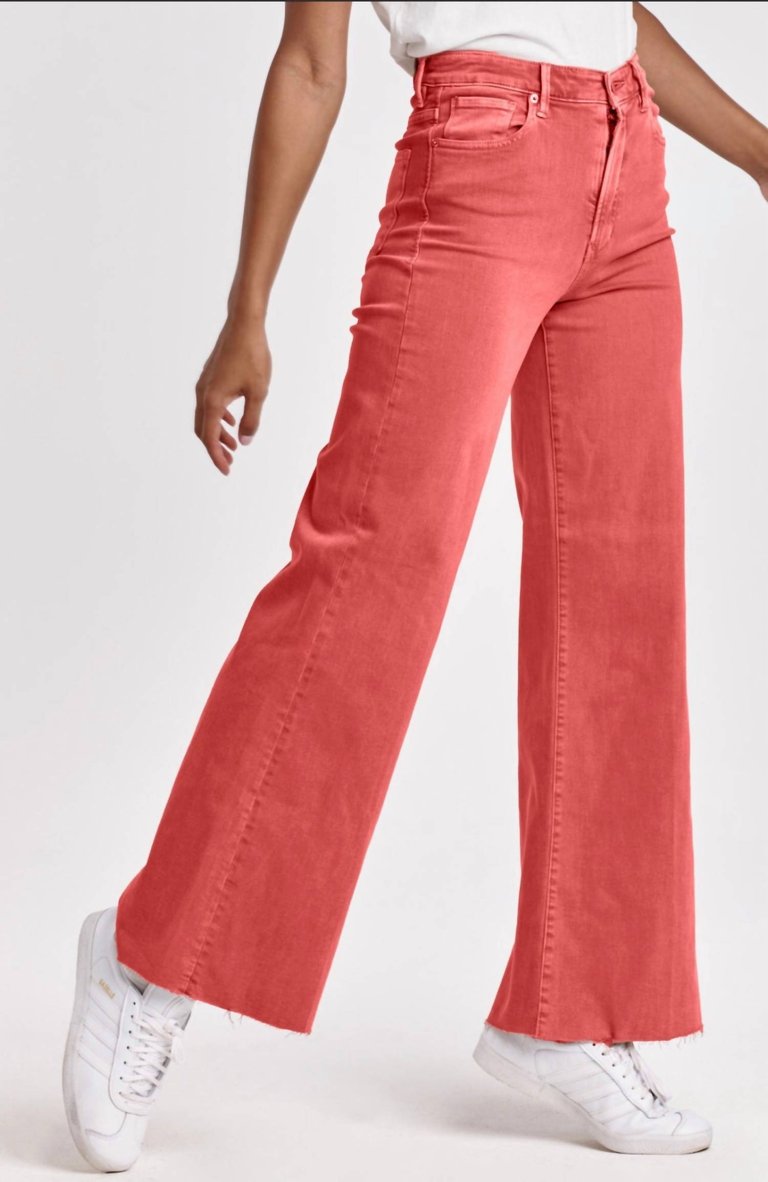 Fiona Wide Leg Jeans In Viva Magenta