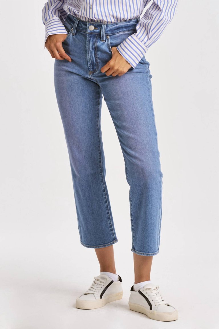 Frankie High Rise Cropped Straight Jeans In Balboa Island