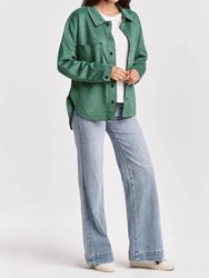 Gina Shacket In Nephrite Suede