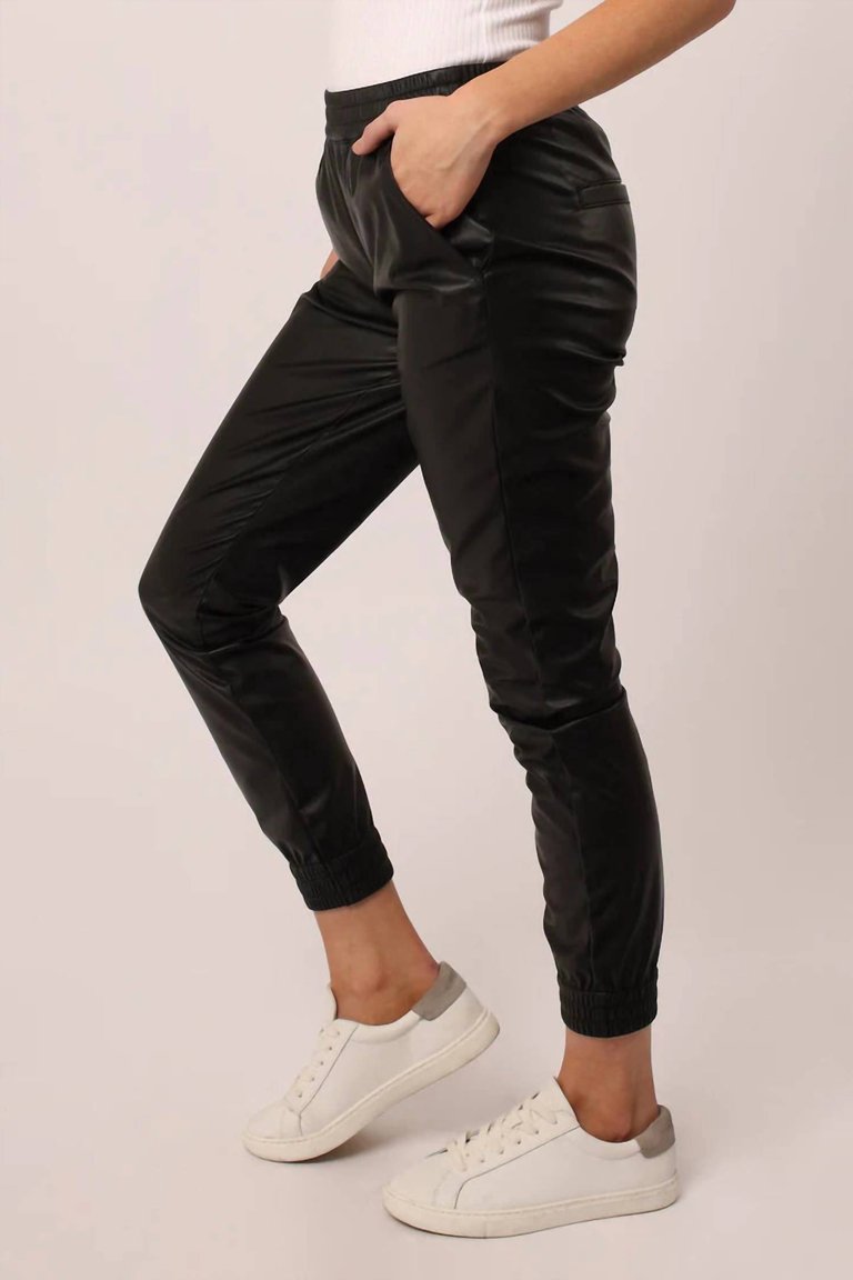Jacey Super High-Rise Cropped Jogger Pants In Black