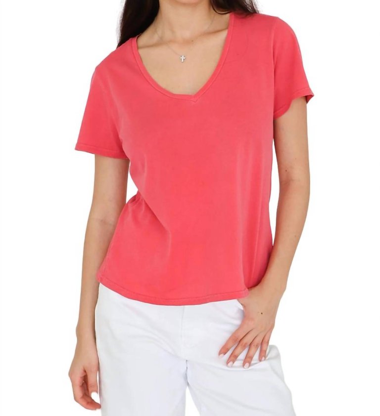 Madelyn Short Sleeve Jersey Tee In Viva Magenta - Viva Magenta