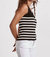 Oak Scoop Tank In Black/White Stripes