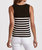 Oak Scoop Tank In Black/White Stripes