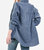 Ora Button Front Shirt In Blue Slate