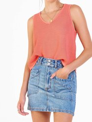 Willa V-Neck Sweater Tank - Spring Coral