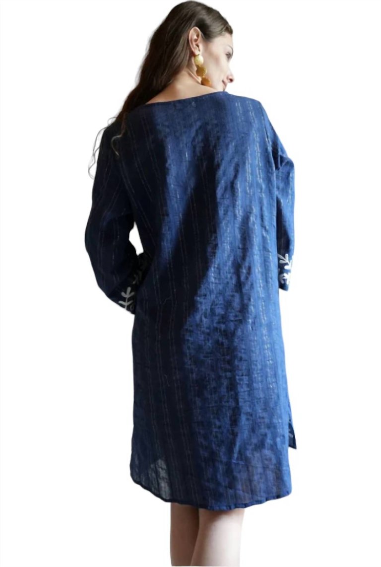 Clover Tunic Dress In Navy