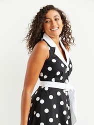Adelaide Alluring Midi Dress in Black & White Polka Dots