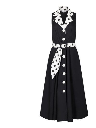 Deer You Adelaide Alluring Midi Dress in Black with White & Black Polka Dots product