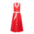 Adelaide Alluring Midi Dress in Red with White & Red Polka Dots - Red