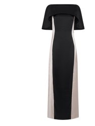 Audrey Adoring Silhouette Cape Dress - Black