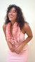 Betsy Beauty Frill Neck Halter Dress In Pink Pin Spot