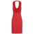 Betsy Beauty Frill Neck Halter Dress In Red Pin Spot - Red Pin Spot