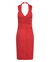 Betsy Beauty Frill Neck Halter Dress In Red Pin Spot