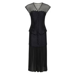 Daniella Dreaming Sheer Skirt & Top Set - Black