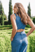 Esme Enchanting Crop Top and Tailored Pant In Blue Chambray