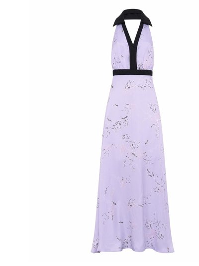 Deer You Gracie Glowing Backless Floor Length Gown In Sakura Lilac Print product
