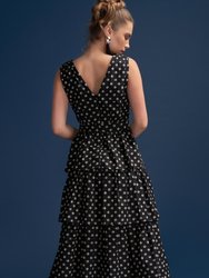 Kate Kissing Multi Tier Maxi Dress In Black