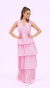 Kate Kissing Multi Tier Maxi Dress In Pink Gingham Print - Pink Gingham Print