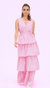 Kate Kissing Multi Tier Maxi Dress In Pink Gingham Print