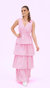 Kate Kissing Multi Tier Maxi Dress In Pink Gingham Print