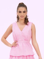 Kate Kissing Multi Tier Maxi Dress In Pink Gingham Print