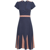 Lillian Lushing Dress With Fluted Godet Skirt - Denim Blue/Blushing Pink