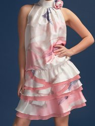 Rosie Radiant High Neck Frill Party Dress
