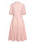 Stella Skipping Fit & Flare Dress With Bow collar In Dusty Pink Pin Spot