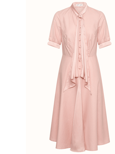 Deer You Stella Skipping Fit & Flare Dress With Bow collar In Dusty Pink Pin Spot product