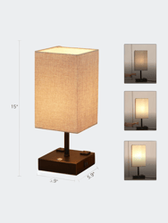 15" Dimmable Touch Table Lamp With USB Ports And AC Outlets