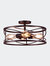 4-Light 17" Semi Flush Mount Light For Bedroom, Living Room, Kitchen - Bronze