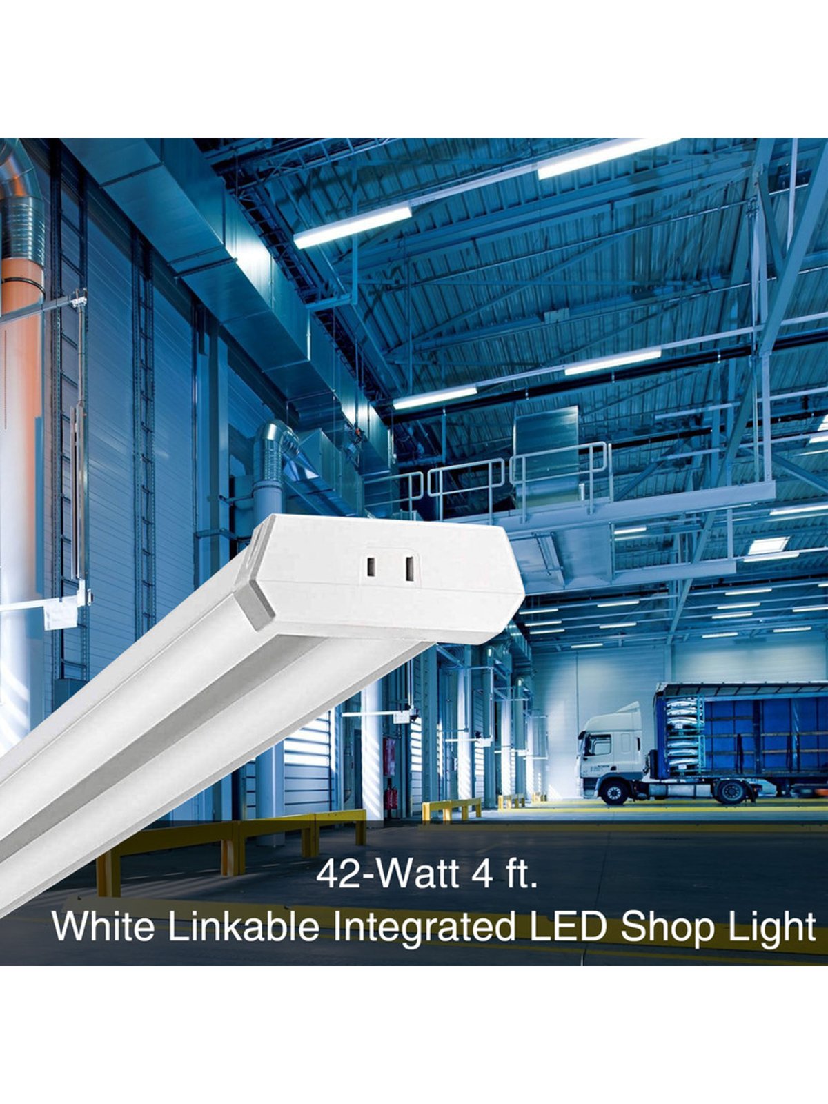 Defong White 42W LED 4 Foot Shop Light Ceiling Light Surface Mount