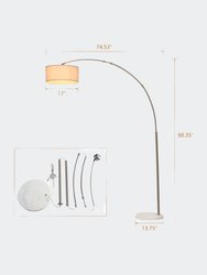 Modern 88" Stand-Up Arch Floor Lamp With Real Marble Base
