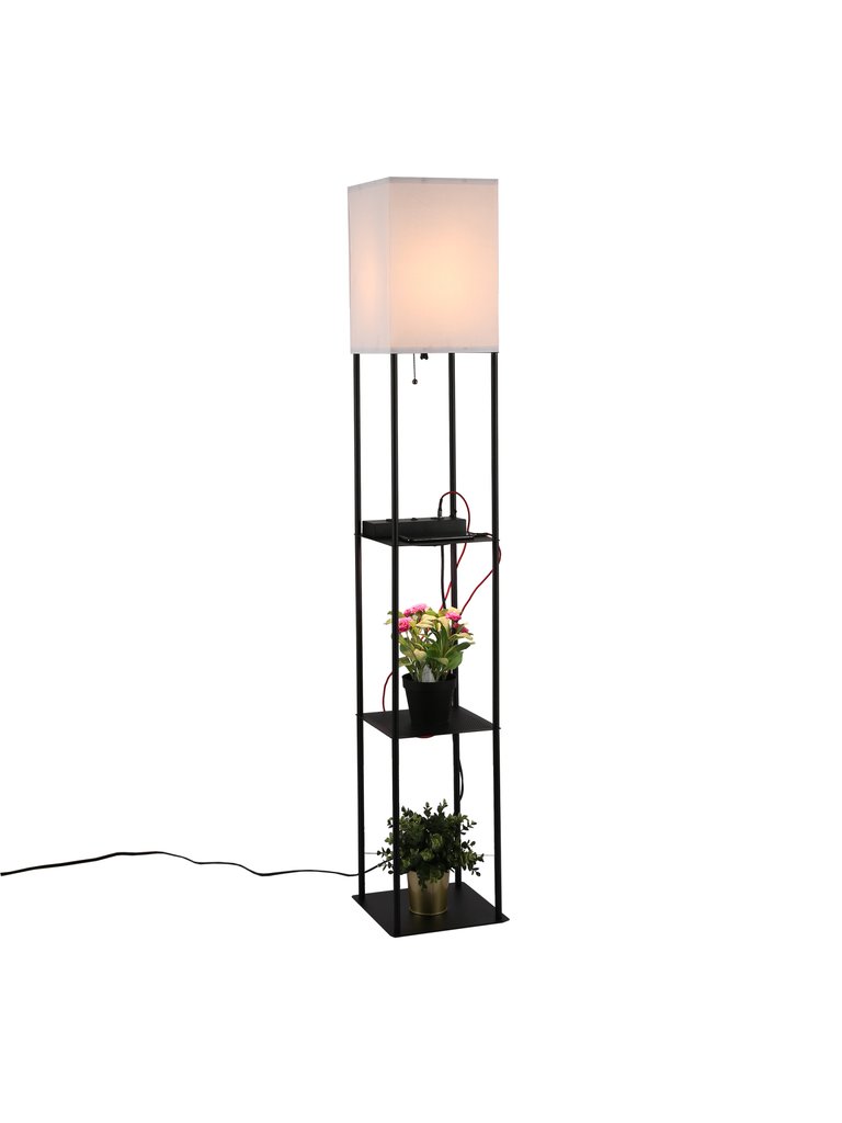 Modern Floor Lamp With LED Grow Light - Black