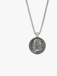 Sterling Silver Ancient Greek Skull Coin Necklace