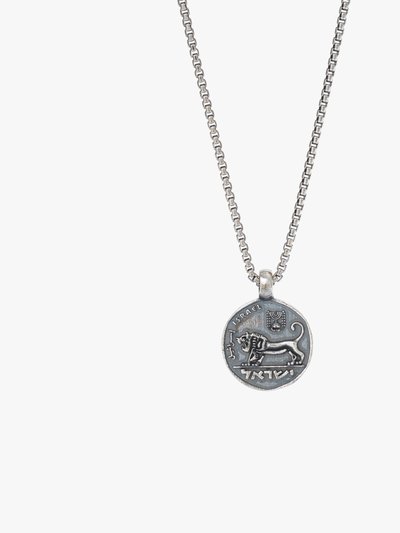 Degs & Sal Sterling Silver Ancient Israeli Lion Coin Necklace product