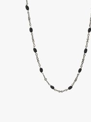 Sterling Silver Black Onyx Twisted Cable Chain Necklace - Sterling Silver Black Onyx