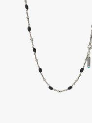 Sterling Silver Black Onyx Twisted Cable Chain Necklace
