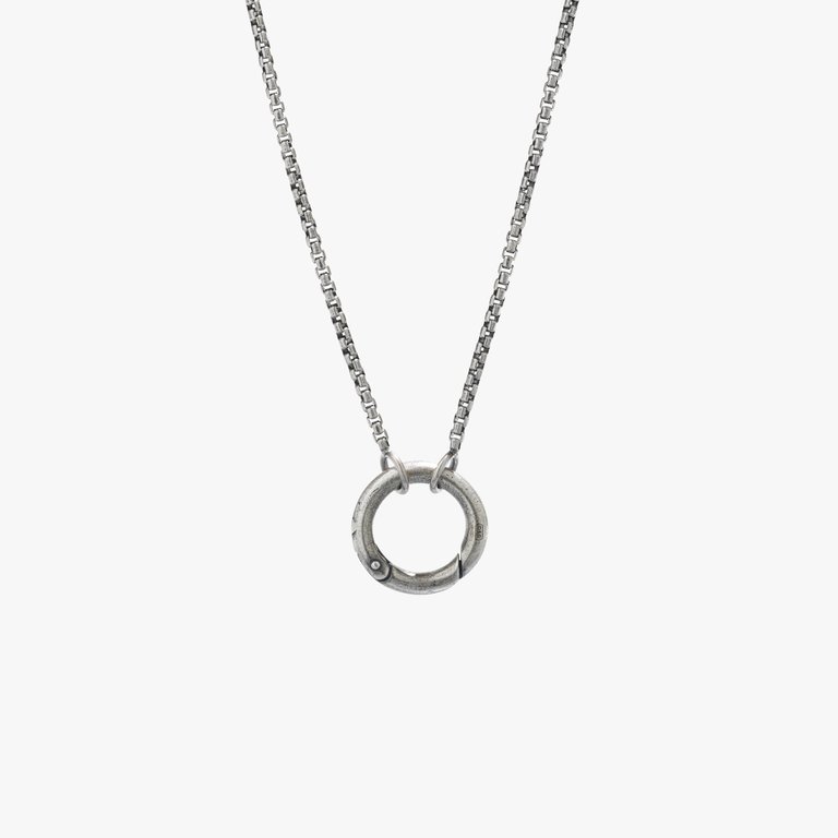 Sterling Silver Circle Amulet Necklace - Sterling Silver