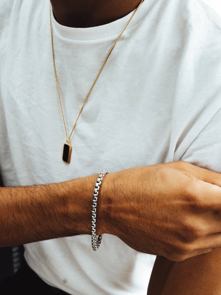 Sterling Silver Round Box Chain Bracelet