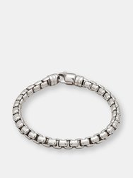 Sterling Silver Round Box Chain Bracelet - Silver