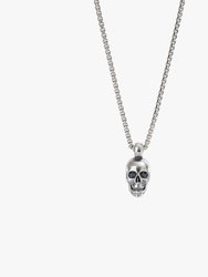 Sterling Silver Skull Necklace - Silver