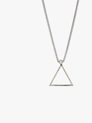 Sterling Silver Triangle Necklace - Silver