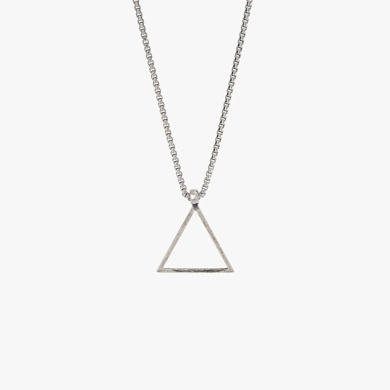 Sterling Silver Triangle Necklace - Silver